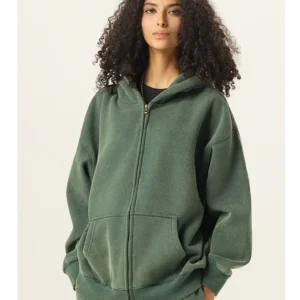 HZ02 Green Zipper Hoodie